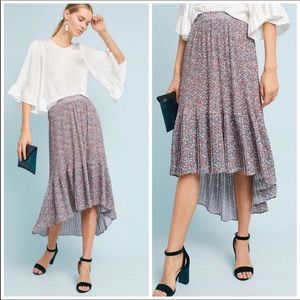 Anthropologie floral plated skirt